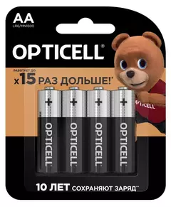 Элемент питания алкалиновый AA/LR6 (блист. 4шт) Basic Opticell 5051001