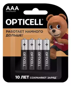 Элемент питания алкалиновый AAA/LR03 (блист. 4шт) Basic Opticell 5051002