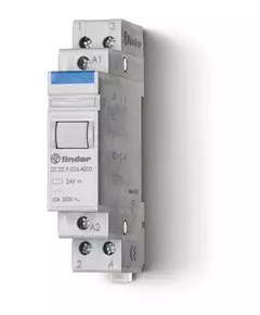 Контактор модульный 2NO 20А AgSnO2 24В DC 17.5мм IP20 FINDER 222290244000