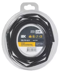 Трубка термоусадочная ТТУ нг-LS 4/2 черн. (уп.2м) IEK UDR12-004-002-002-K02-T