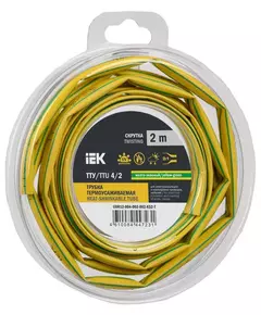 Трубка термоусадочная ТТУ нг-LS 4/2 желт./зел. (уп.2м) IEK UDR12-004-002-002-K52-T