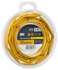 Трубка термоусадочная ТТУ нг-LS 5/2.5 желт. (уп.2м) IEK UDR12-005-D25-002-K05-T