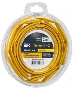 Трубка термоусадочная ТТУ нг-LS 6/3 желт. (уп.2м) IEK UDR12-006-003-002-K05-T