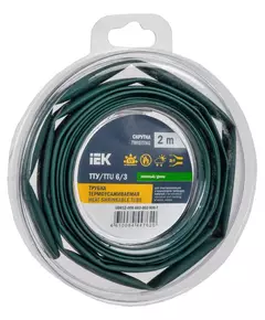 Трубка термоусадочная ТТУ нг-LS 6/3 зел. (уп.2м) IEK UDR12-006-003-002-K06-T