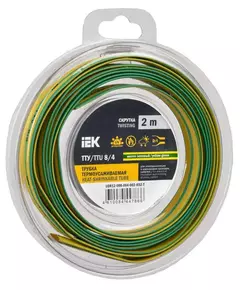 Трубка термоусадочная ТТУ нг-LS 8/4 желт./зел. (уп.2м) IEK UDR12-008-004-002-K52-T