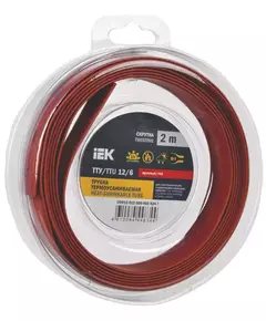 Трубка термоусадочная ТТУ нг-LS 12/6 красн. (уп.2м) IEK UDR12-012-006-002-K04-T