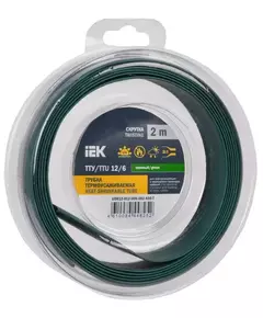 Трубка термоусадочная ТТУ нг-LS 12/6 зел. (уп.2м) IEK UDR12-012-006-002-K06-T