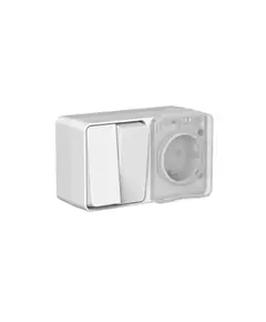 Блок ОП AtlasDesign PROFI IP54 (розетка 16А заземл. защ. шторки + 2-кл. выключатель 10А) сер. SE ATN543074