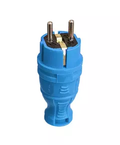 Вилка прямая с заземл. IP44 каучук син. TOKOV TKE-C08-KV-Z