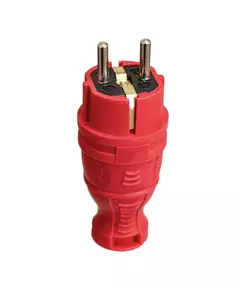 Вилка прямая с заземл. IP44 каучук красн. TOKOV TKE-C13-KV-Z