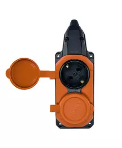 Колодка удлинителя 2-м с заземл. 16А IP44 каучук оранж. TOKOV TKE-C10-KK2-Z