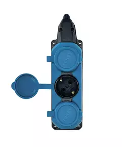 Колодка удлинителя 3-м с заземл. 16А IP44 каучук син. TOKOV TKE-C08-KK3-Z