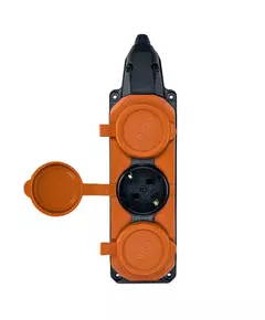Колодка удлинителя 3-м с заземл. 16А IP44 каучук оранж. TOKOV TKE-C10-KK3-Z