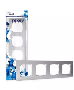 Рамка 4-м Pixel универс. алюм. TOKOV ELECTRIC TKE-PX-RM4-C03