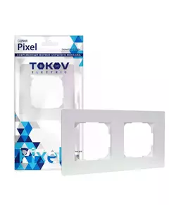 Рамка 2-м Pixel универс. перламутр. TOKOV ELECTRIC TKE-PX-RM2-C04