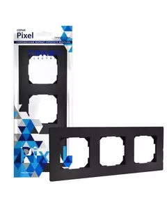Рамка 3-м Pixel универс. карбон TOKOV ELECTRIC TKE-PX-RM3-C14