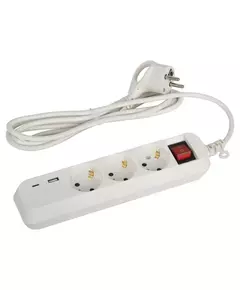 Удлинитель 3х1.5м с заземл. 10А +1xUSBA+1xUSBC с выкл. UB-3es-1.5m-USB Эра Б0052897