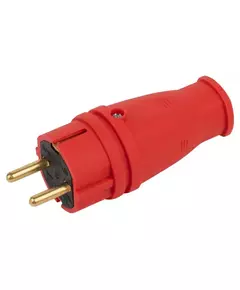 Вилка VX10-R-IP44 16А IP44 прямая с заземл. каучук красн. ЭРА Б0055415