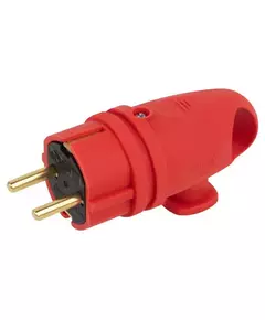 Вилка VX11-R-IP44 16А IP44 с кольцом угловая с заземл. каучук красн. ЭРА Б0055417