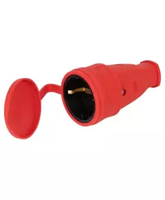 Розетка RX10-R-IP44 16А IP44 прямая с заземл. каучук красн. ЭРА Б0055419
