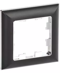 Рамка 1-м BRITE РУ-1-Бр хром/черн. IEK BR-M12-12-2-K23