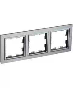 Рамка 3-м BRITE РУ-3-БрС сталь IEK BR-M32-K46