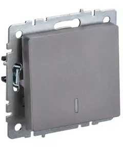 Выключатель 1-кл. СП BRITE ВС10-1-1-БрС 10А с инд. сталь IEK BR-V10-1-10-K46