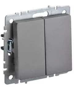 Выключатель проходной 2-кл. СП BRITE ВС10-2-6-БрС 10А сталь IEK BR-V22-0-10-K46