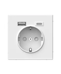 Розетка ArtGallery 16А с 2-мя заряд. устройствами USB A+C 5В/2.4А/3А 2х5В/1.5А механизм бел. SE GAL000132