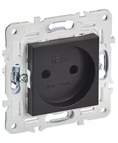 Розетка SKANDY 10А без заземл. без защ. шторок SK-R02Bl черн. IEK SK-R10-10-K02