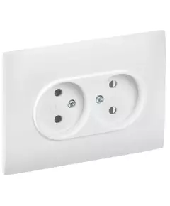 Розетка 2-м SKANDY 10А без заземл. без защ. шторок в сборе SK-R10W арктич. бел. IEK SK-R20-10-K01-F