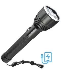 Фонарь аккумуляторный ручной 20Вт LED съемные Li-ion 26650 4000мА.чx2 шт.=8000мА.ч Power-bank корпус анодированный алюм. индикатор уровня заряда USB-шнур type C ремешок ручной КОСМОС KOC131Lit