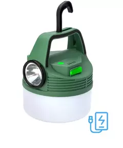Фонарь аккумуляторный кемпинговый походный 16Вт SMD LED+3Вт LED Li-ion 18650 2400мА.ч Power-bank корпус ABS-пластик индикатор уровня заряда USB-шнур складной крючок для подвешивания матов. рассеив. КОСМОС KOC616Lit
