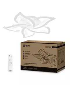 Светильник светодиодный ELEGANT LOTUS 90Вт 3000-6500К 7000лм 230В 590х570х90мм с пультом ДУ бел. IN HOME 4690612051505