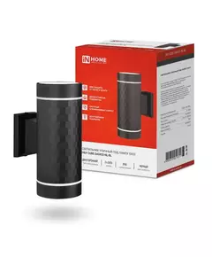 Светильник CUBE-2хGX53-NL-BL IP65 под лампу 2хGX53 НБУ уличный настенный двусторонний алюм. черн. IN HOME 4690612051611