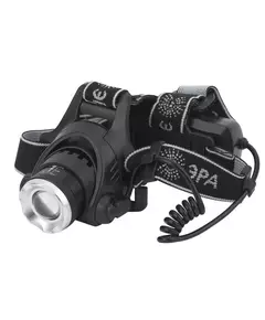Фонарь аккумуляторный налобный GA-805 CREE 5Вт регулир. фокус литиевый аккум. 2.5А.ч алюм. USB пластик. (кор.) Эра Б0039625