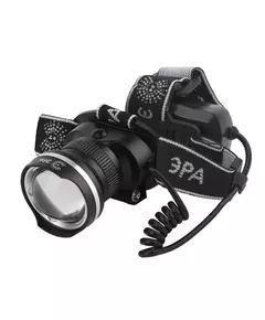 Фонарь аккумуляторный налобный GA-806 CREE 5Вт регулир. фокус литиевый аккум. 2.5А.ч алюм. USB пластик. (кор.) Эра Б0039626