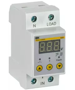 Реле напряжения РН-д 1ф 36мм 63А IEK IVR21-1-63