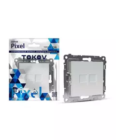 Розетка компьютерная 2-м СП Pixel RJ45 кат.5E механизм перламутр. TOKOV ELECTRIC TKE-PX-RC2-C04