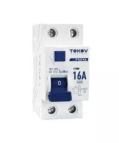 Выключатель дифференциального тока (УЗО) 2П (1P+N) 16А 30мА тип AC 6кА TOKOV Electric TKE-PZ60-RCDM-2-16-30-AC