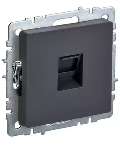 Розетка компьютерная СП RJ45 кат.5E BRITE РК10-БрГ графит IEK BR-K10-1-K53