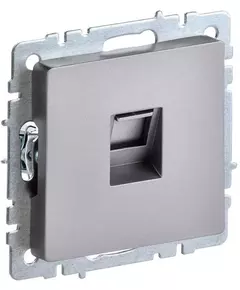 Розетка компьютерная СП RJ45 кат.6 BRITE РК11-БрС сталь IEK BR-K10-2-K46