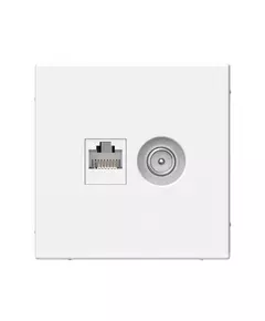 Розетка компьютерная + телевизионная 2-м ArtGallery RJ45 + TV кат.5E бел. SE GAL000189