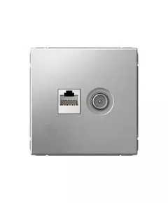 Розетка компьютерная + телевизионная 2-м ArtGallery RJ45 + TV кат.5E алюм. SE GAL000389