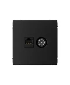 Розетка компьютерная + телевизионная 2-м ArtGallery RJ45 + TV кат.5E карбон SE GAL001089