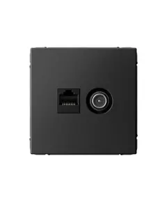 Розетка компьютерная + телевизионная 2-м ArtGallery RJ45 + TV кат.5E базальт SE GAL001489