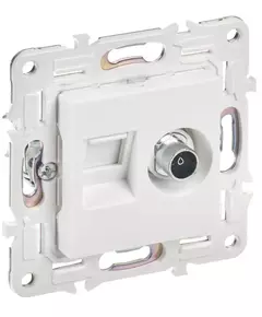 Розетка двойная TV+RJ45 кат.5E SKANDY SK-A14W арктич. бел. IEK SK-AK20-1-K01