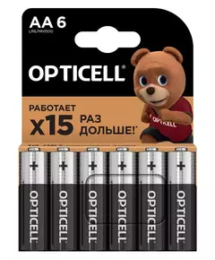 Элемент питания алкалиновый AA/LR6 (блист. 6шт) Basic Opticell 5051006