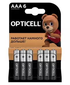 Элемент питания алкалиновый AAA/LR03 (блист. 6шт) Basic Opticell 5051007