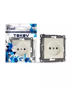 Розетка 1-м СП Pixel 16А IP20 без заземл. защ. шторки механизм беж. TOKOV ELECTRIC TKE-PX-R1SF-C02